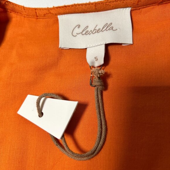 NWT Cleobella Blythe Mini Dress in Bright Orange Floral Jacquard Tiered Boho S - Picture 9 of 16